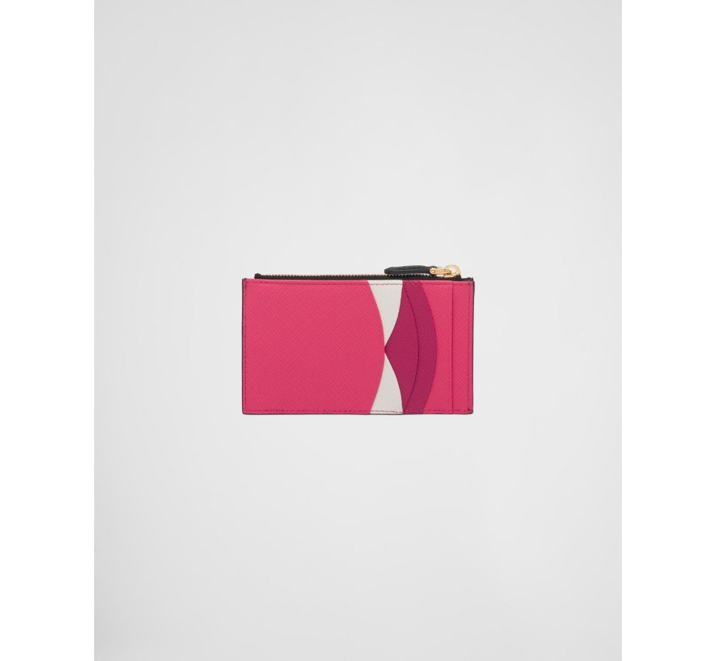 프라다 사피아노 가죽 카드 홀더 블랙/히비스커스 1MC086_ZLP_F061H - 이미지 4