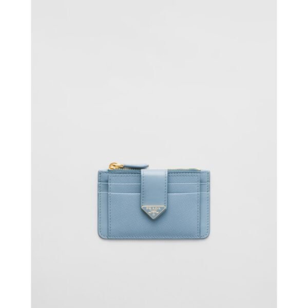 프라다 사피아노 및 매끄러운 가죽 카드 홀더 아스트랄 블루 1MC038_2DYG_F0637