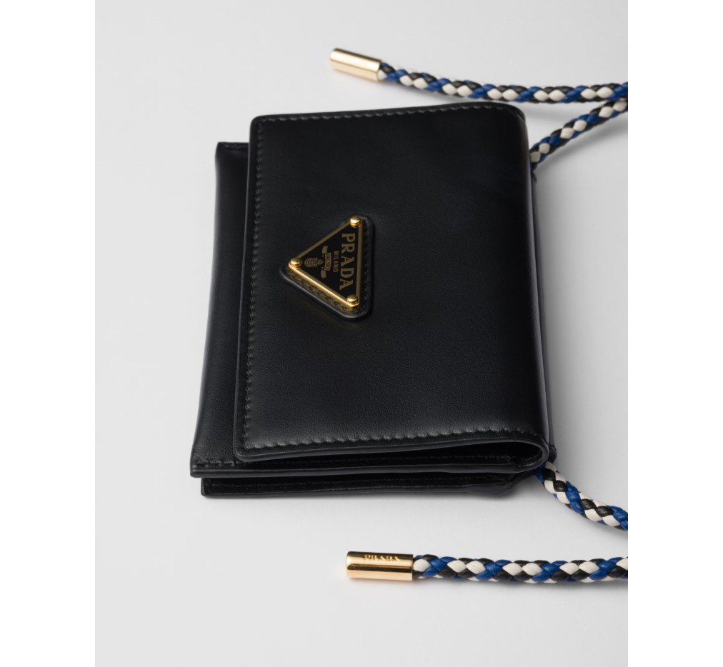 프라다 가죽 숄더 스트랩이 달린 카드 홀더 검은색 1MR046_2C8V_F0002 - 이미지 2