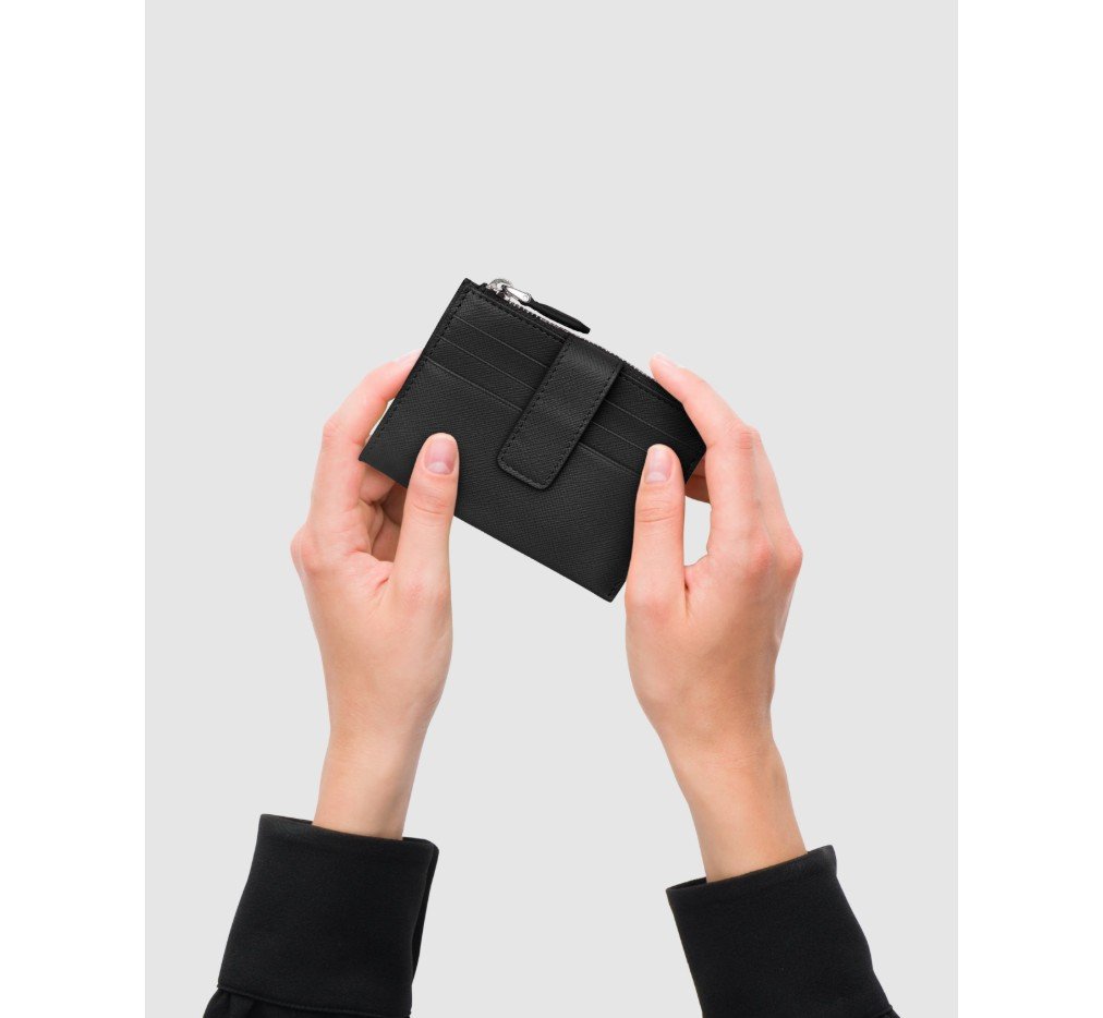 프라다 사피아노 가죽 카드 홀더 검은색 1MC026_QHH_F0632 - 이미지 4