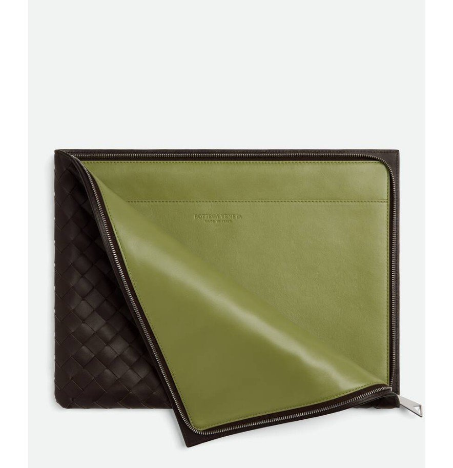 보테가 베네타 인트레치아토 하프 지퍼 파우치 607479VCPQ52126 - 이미지 3