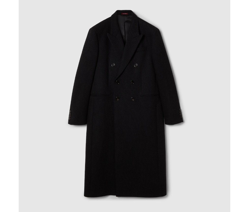 구찌 웹이 달린 바타비아 울 코트 810621Z7ATF1157