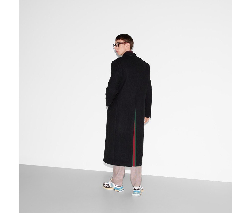 구찌 웹이 달린 바타비아 울 코트 810621Z7ATF1157 - 이미지 6
