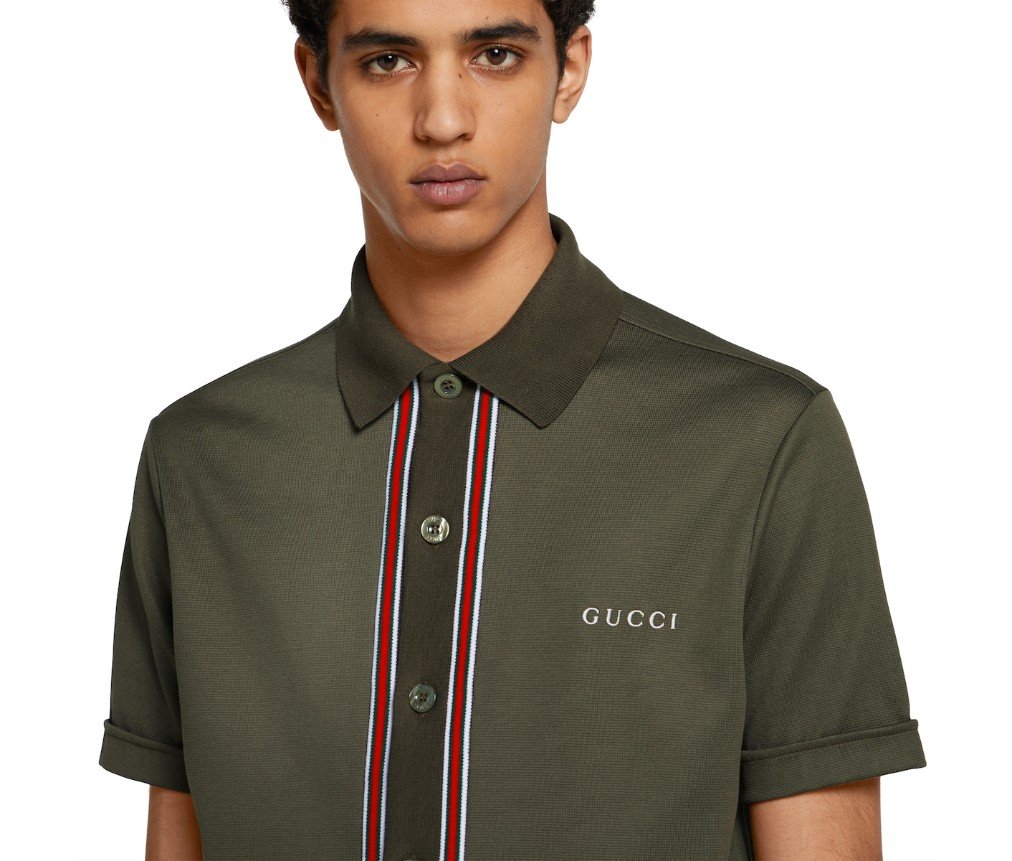 구찌 자수가 있는 코튼 피케 폴로 셔츠 742380XJGKU3254 - 이미지 5