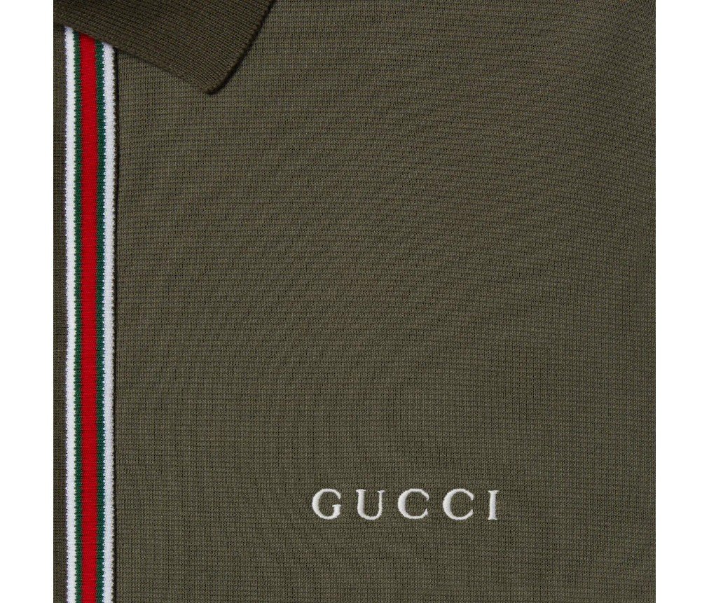 구찌 자수가 있는 코튼 피케 폴로 셔츠 742380XJGKU3254 - 이미지 6