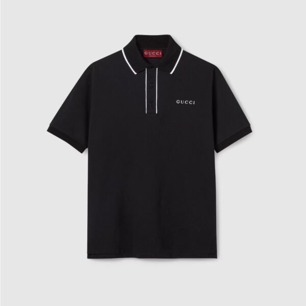 구찌 자수가 있는 코튼 피케 폴로 셔츠 806250XJHHO1043