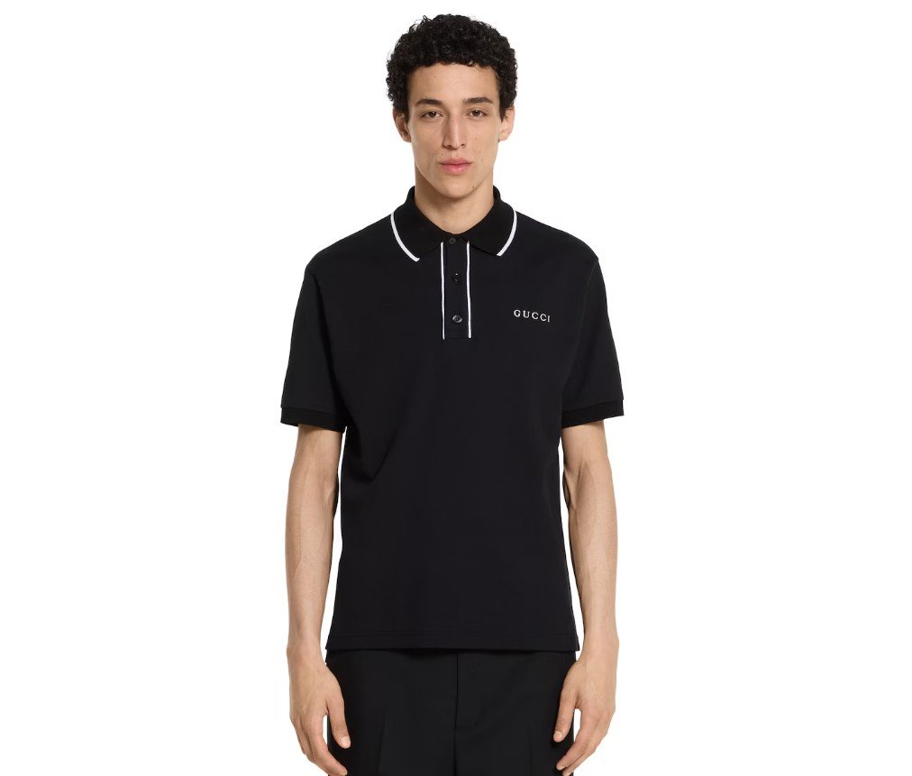 구찌 자수가 있는 코튼 피케 폴로 셔츠 806250XJHHO1043 - 이미지 3