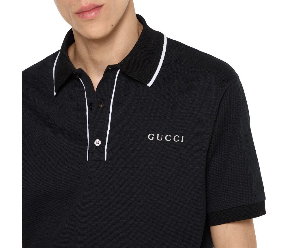 구찌 자수가 있는 코튼 피케 폴로 셔츠 806250XJHHO1043 - 이미지 5