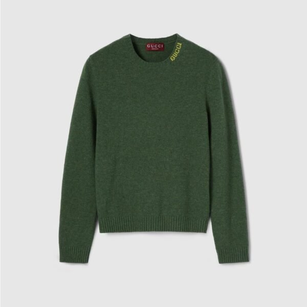 구찌 인타르시아가 있는 펠트 울 니트 스웨터 834074XKEYZ3027