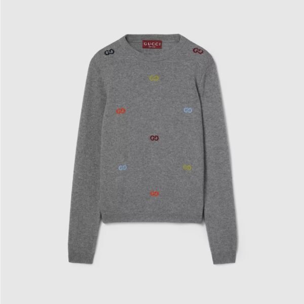 구찌 인타르시아가 있는 고급 캐시미어 스웨터 833668XKEYH1015