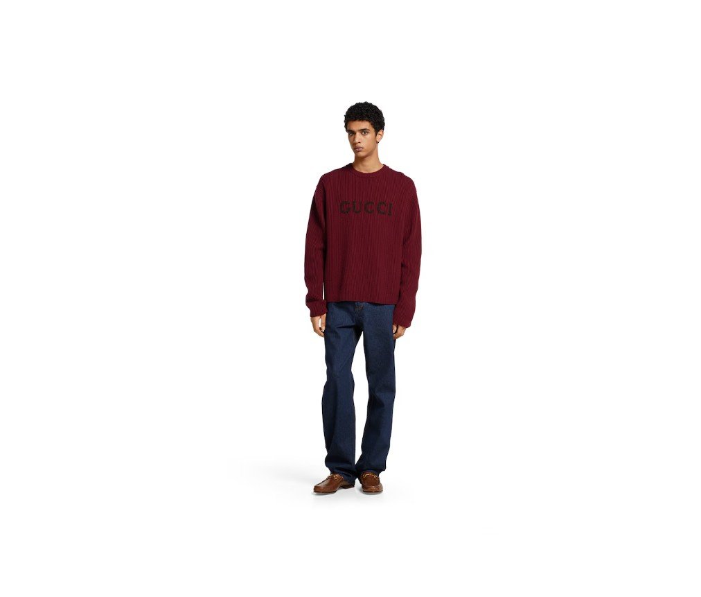 구찌 울 캐시미어 리브 니트 스웨터 833499XKEYJ6005 - 이미지 2