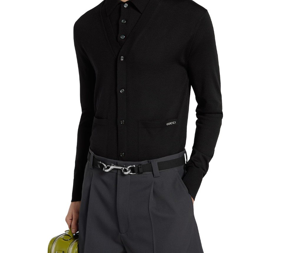 구찌 인타르시아가 들어간 고급 울 니트 카디건 822599XKEP11070 - 이미지 5