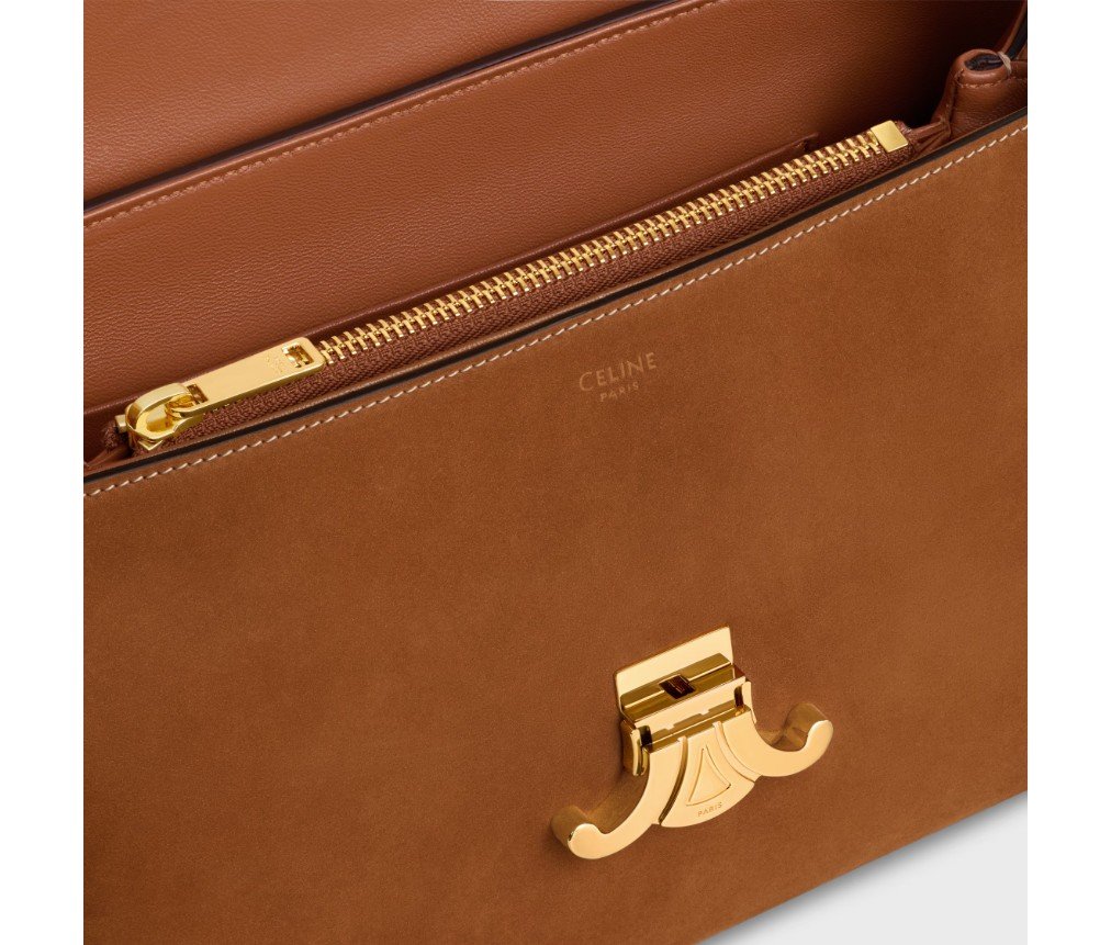 셀린느 누벅 송아지 가죽 미디엄 니노 백 187363BF4.10BL - 이미지 3