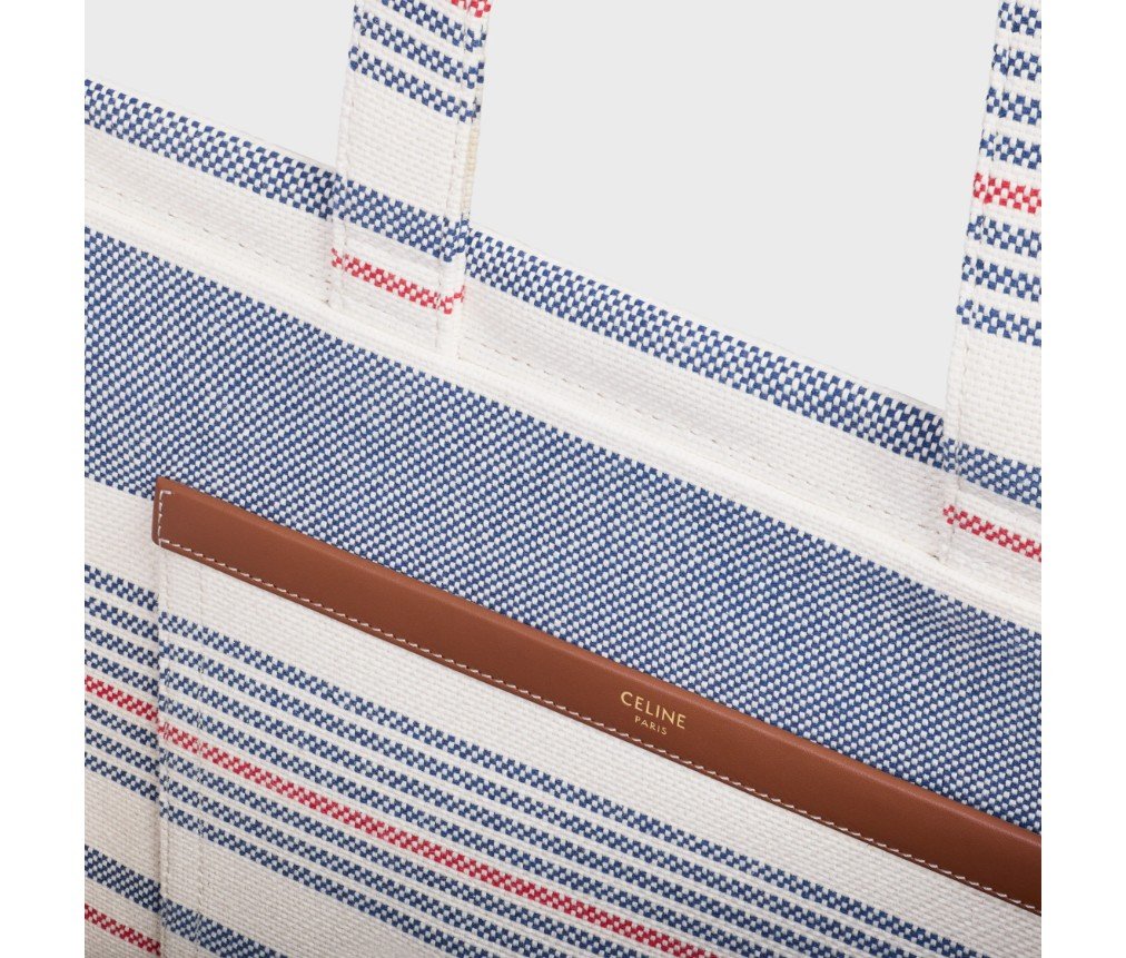 셀린느 라지 CABAS THAIS 스트라이프 텍스타일 및 송아지 가죽 196762GQD.07BA - 이미지 4
