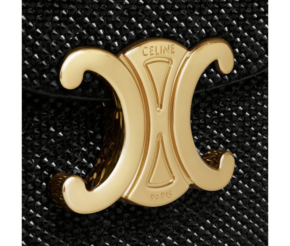 셀린느 스트라스가 들어간 스웨이드 송아지 가죽 소재의 미니 베사스 클리어 10L063ETZ.38NO - 이미지 4