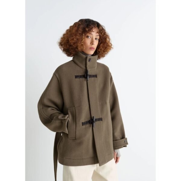 르메르 짧은 비대칭 목욕가운 코트 CO1149LF504_BK999_1