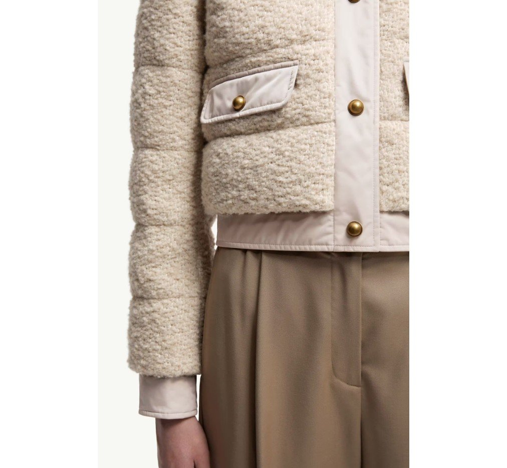 몽클레르 블랜디 울 블렌드 부클레 쇼트 다운 재킷 K20931A00193598XQ23S_G - 이미지 6