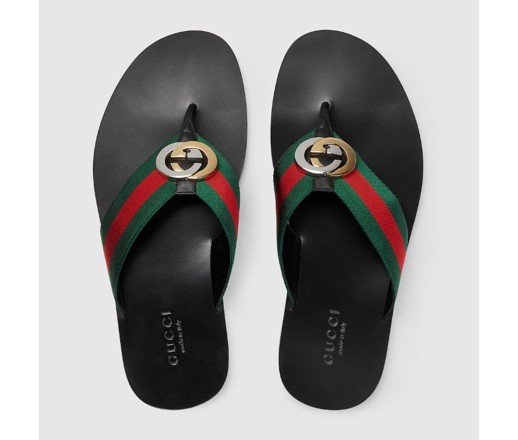 구찌 웹이 달린 남성용 끈 샌들 630307H90208476 - 이미지 4