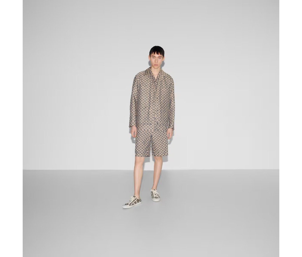 구찌 GG 리넨 블렌드 캔버스 재킷 784252ZAM7G9118 - 이미지 2