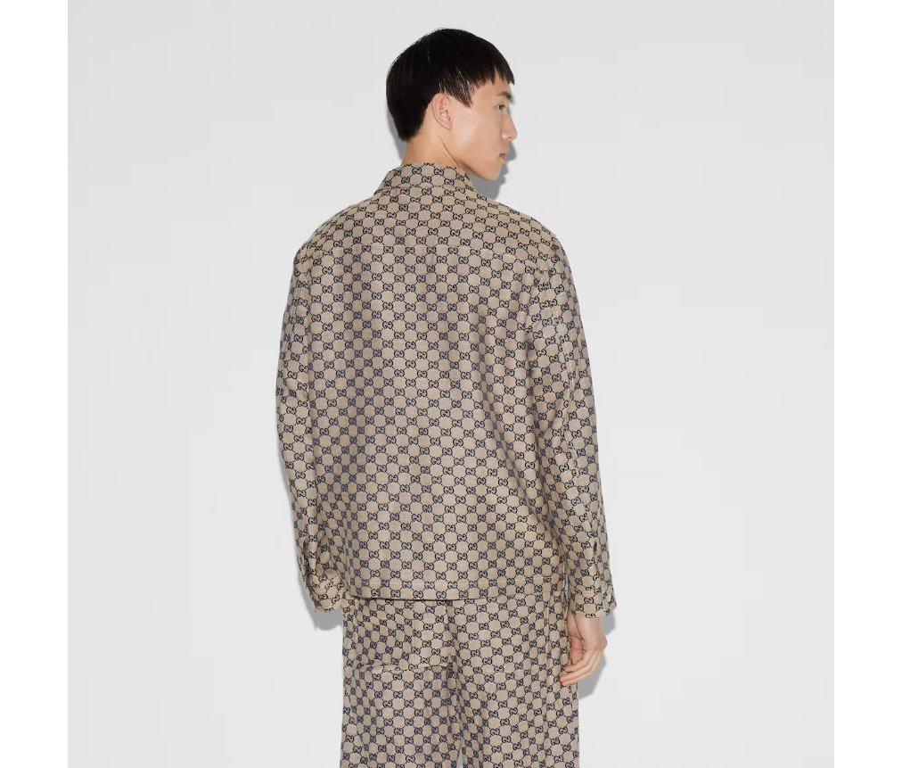 구찌 GG 리넨 블렌드 캔버스 재킷 784252ZAM7G9118 - 이미지 4