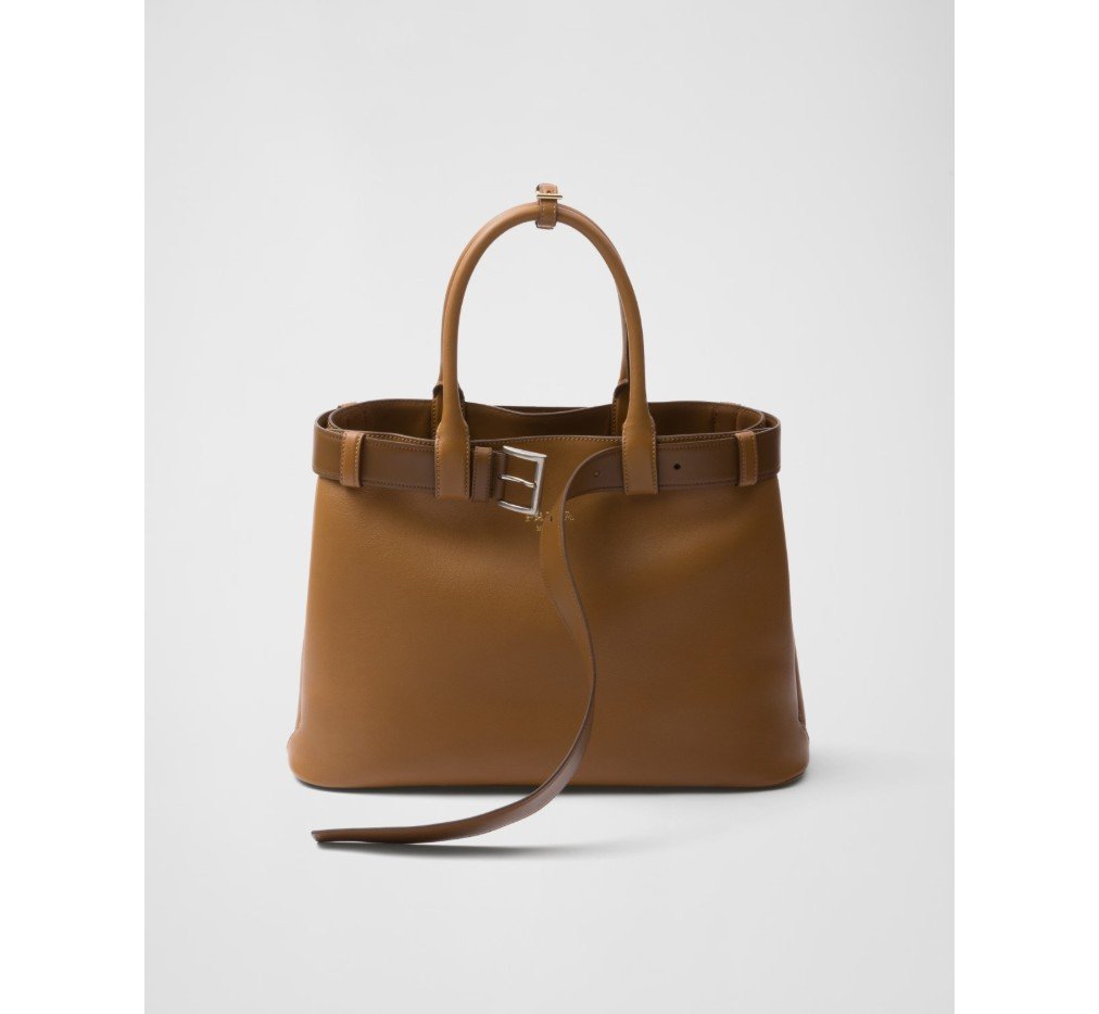 프라다 PRADA BUCKLE 라지 가죽 핸드백 위드 벨트 1BA416_2CY9_F03BH_V_DBO