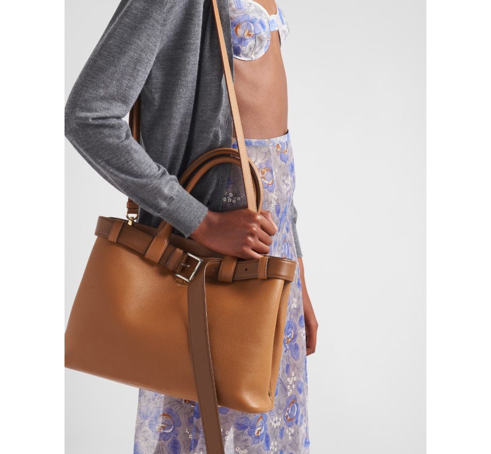 프라다 PRADA BUCKLE 라지 가죽 핸드백 위드 벨트 1BA416_2CY9_F03BH_V_DBO - 이미지 8