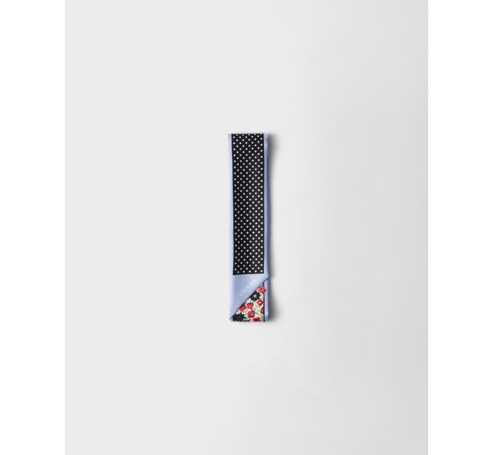 프라다 프린트 실크 트윌 스키니 스카프 1FF008_2HJQ_F0H4X