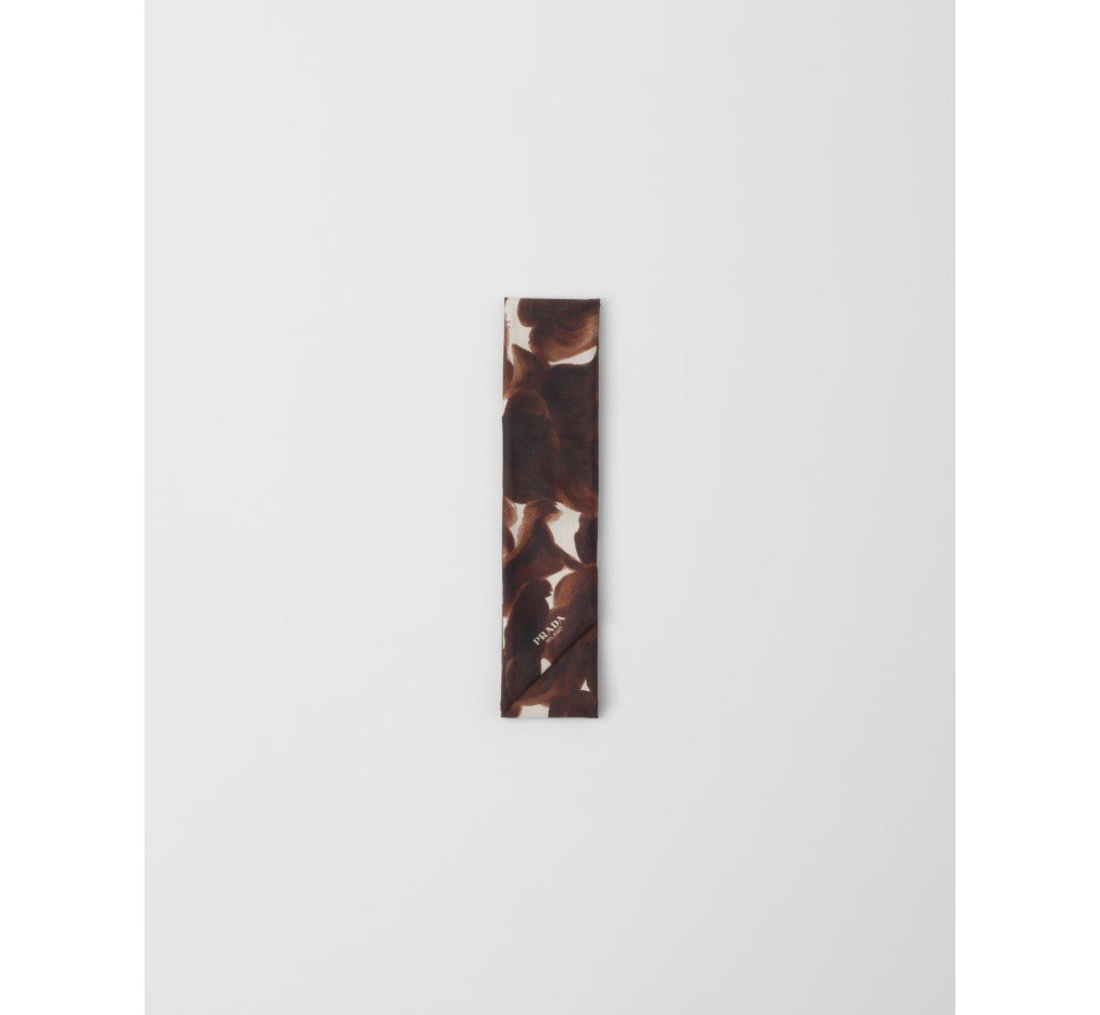 프라다 프린트 실크 산둥 스키니 스카프 1FF008_2HH5_F080J