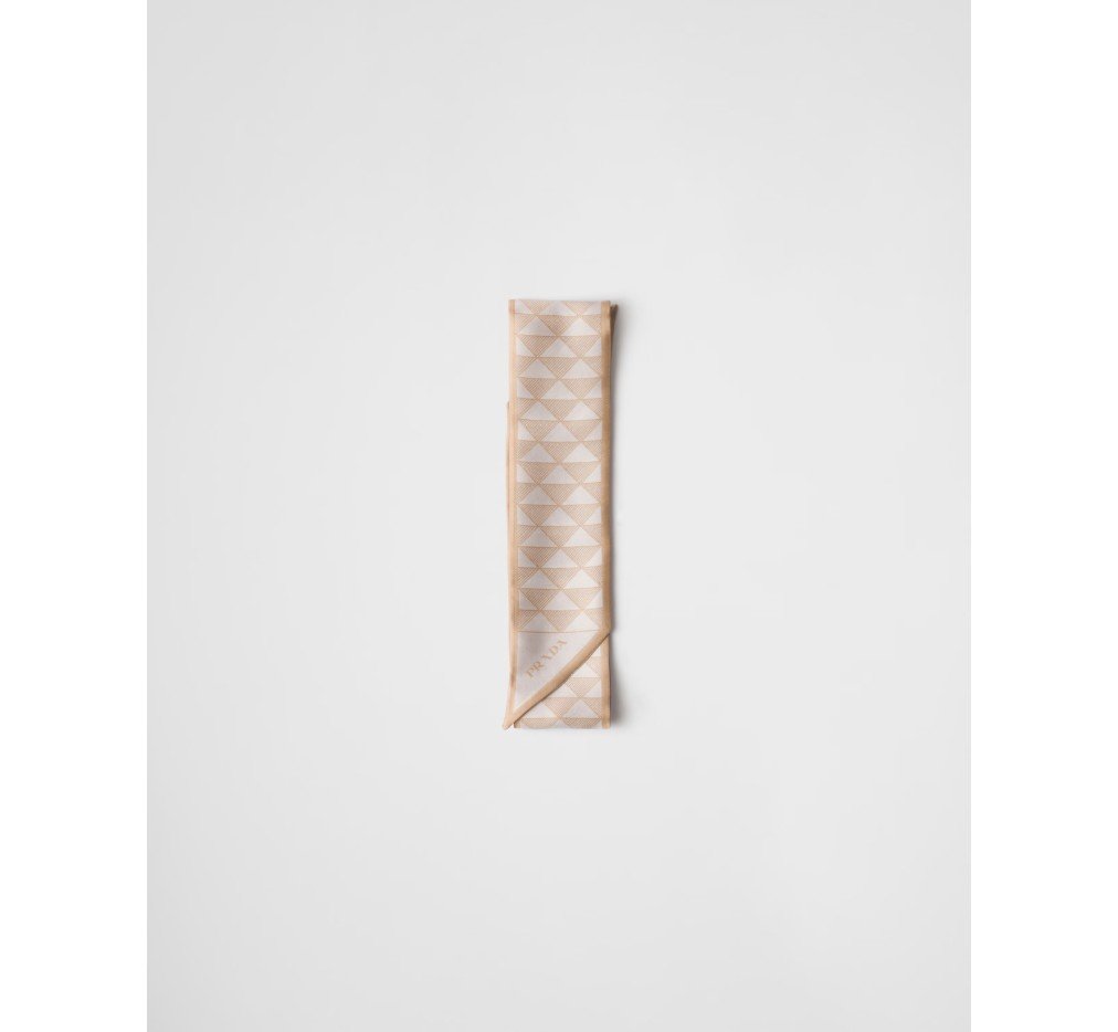 프라다 프린트 실크 스키니 스카프 1FF008_2C81_F045Y