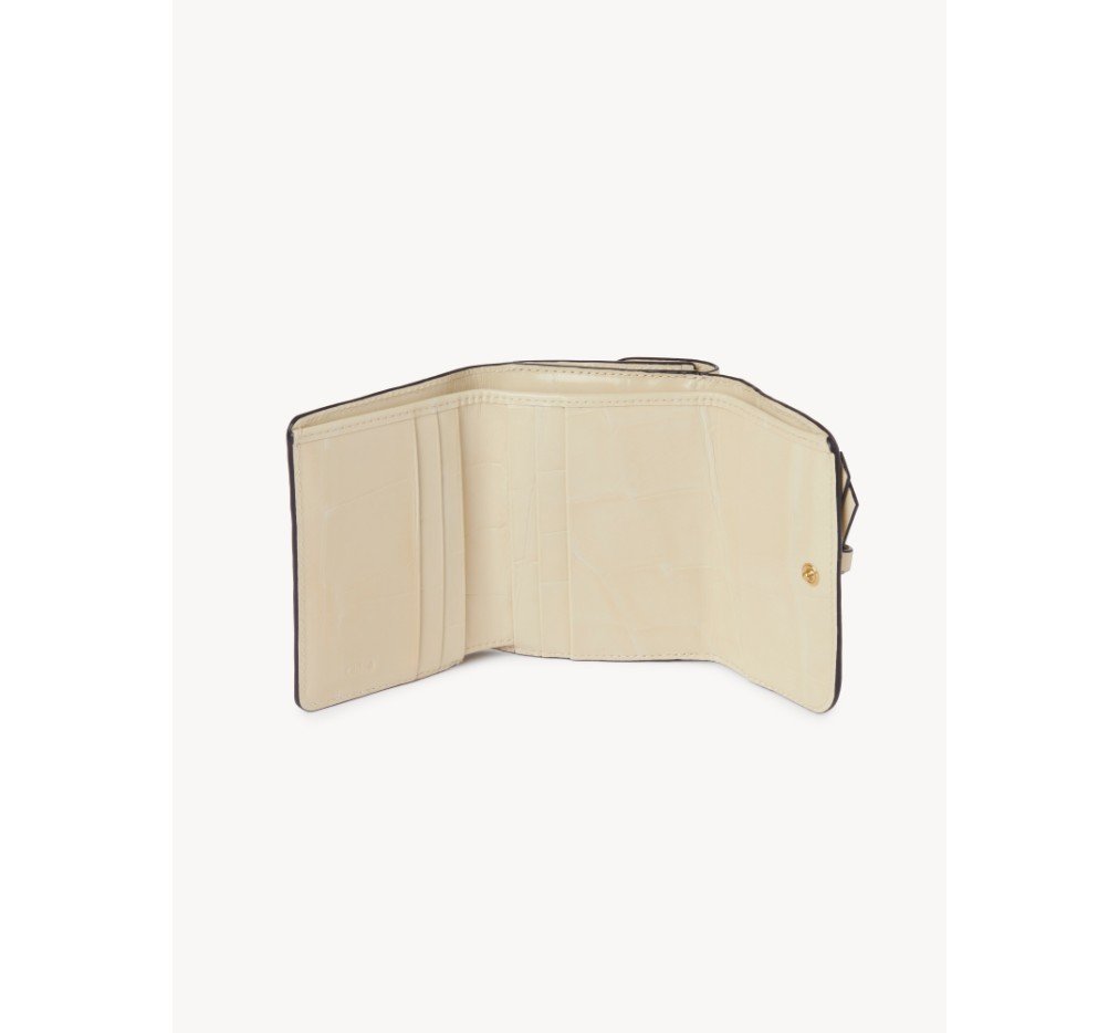 클로이 악어 무늬 가죽 알파벳 소형 삼단 지갑 CHC21WP719F57001 - 이미지 4