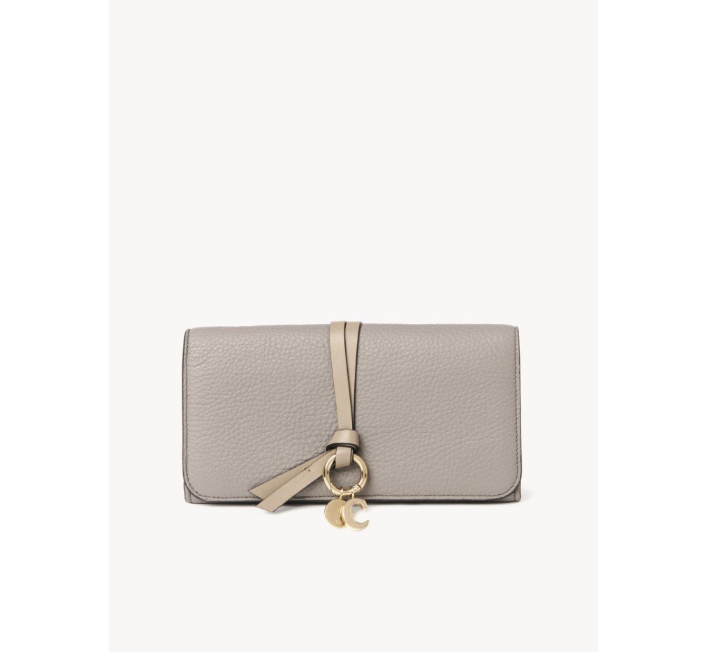 클로이 그레인 가죽 알파벳 롱 플랩 지갑 CHC21WP715F576J5
