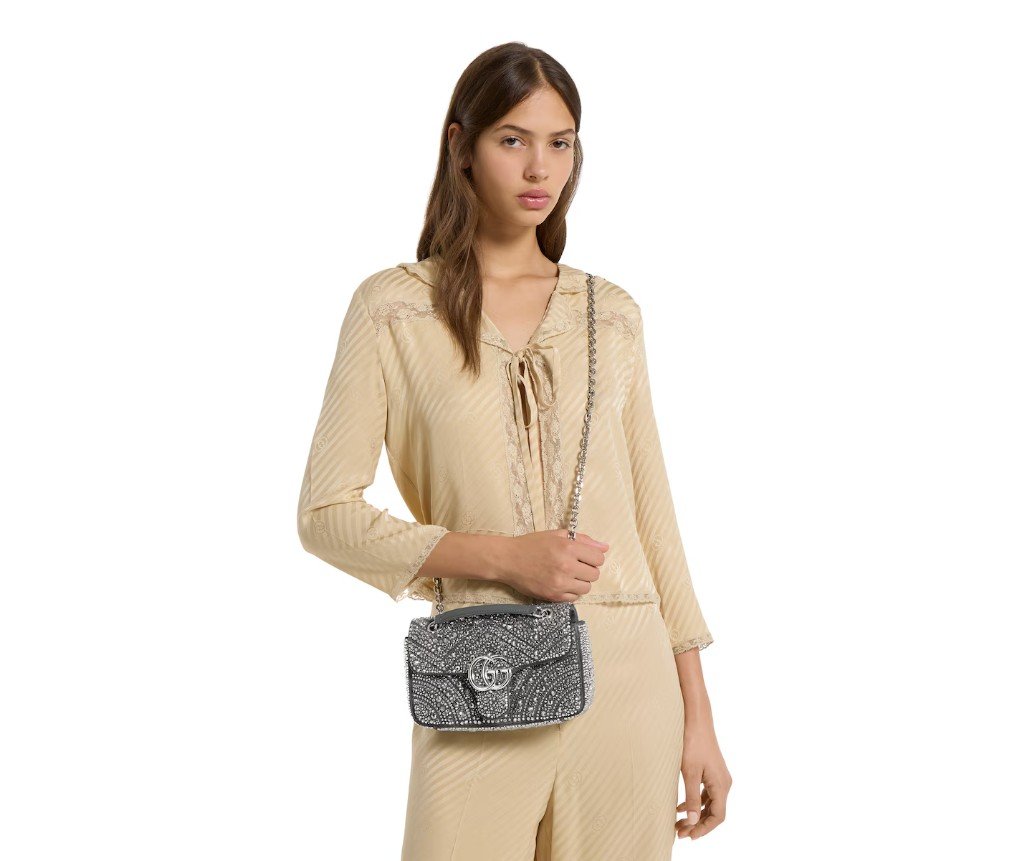 구찌 GG 마몬트 크리스탈 스몰 숄더백 837280AAFTQ1126 - 이미지 5