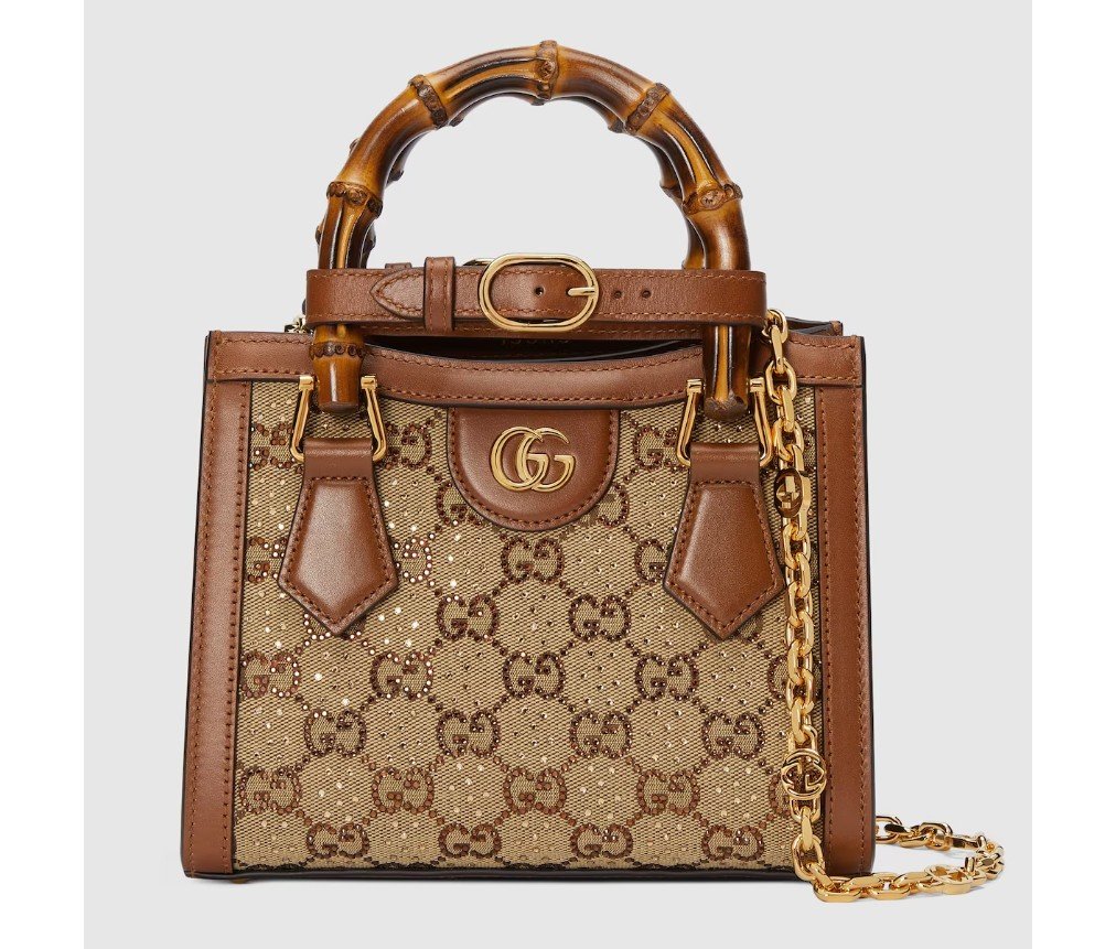 구찌 GUCCI DIANA CRYSTALS 스몰 토트백 70744921HRG2687 - 이미지 4