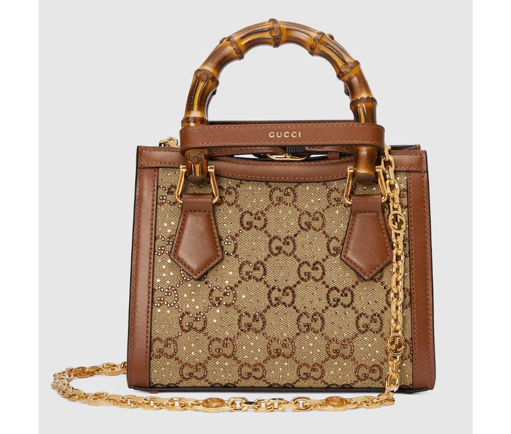 구찌 GUCCI DIANA CRYSTALS 스몰 토트백 70744921HRG2687 - 이미지 5