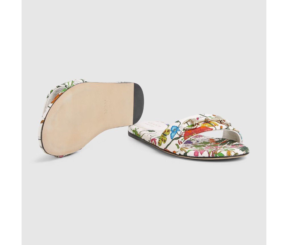 구찌 호스빗 장식이 있는 여성용 슬라이드 샌들 835828FAESV9151 - 이미지 7