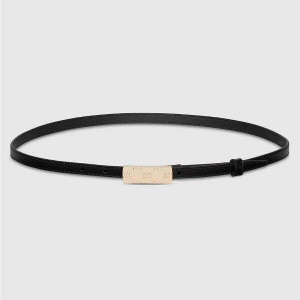 구찌 플라크 버클이 달린 얇은 벨트 8369230YA0G1000