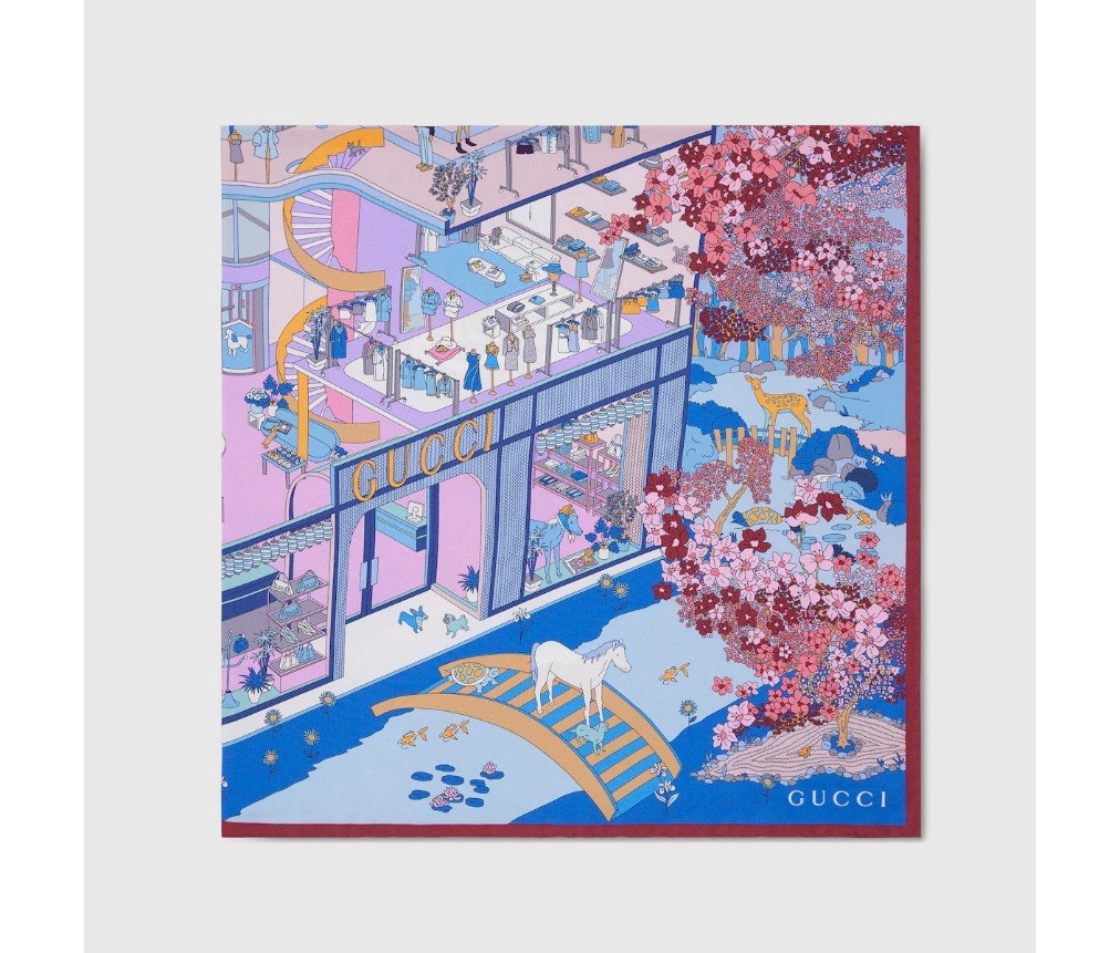 구찌 인쇄된 실크 능직 카레 8534893G0014972 - 이미지 2