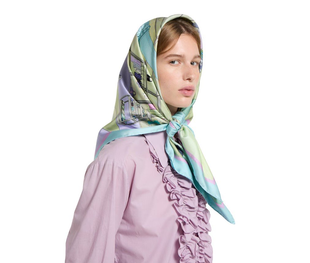 구찌 인쇄된 실크 능직 카레 8540423G0014967 - 이미지 4