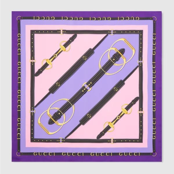 구찌 인쇄된 실크 능직 카레 8478923G0015171