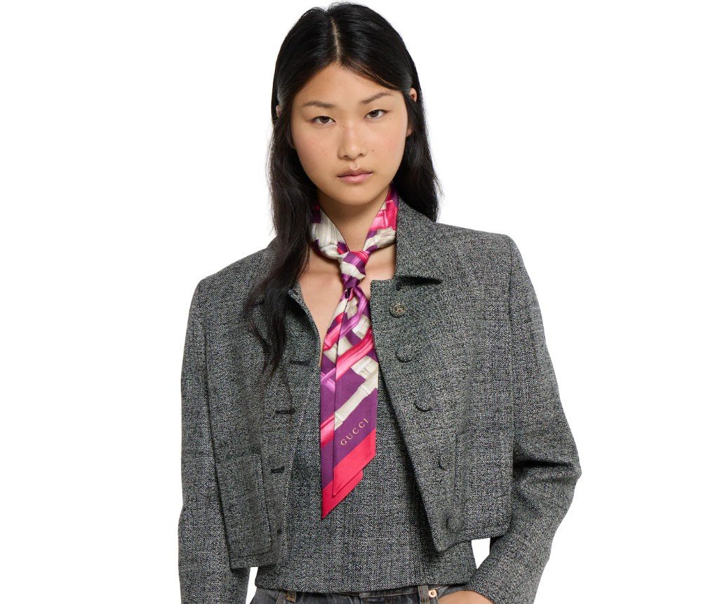 구찌 인쇄된 실크 능직 리본 8484043G0015572 - 이미지 3