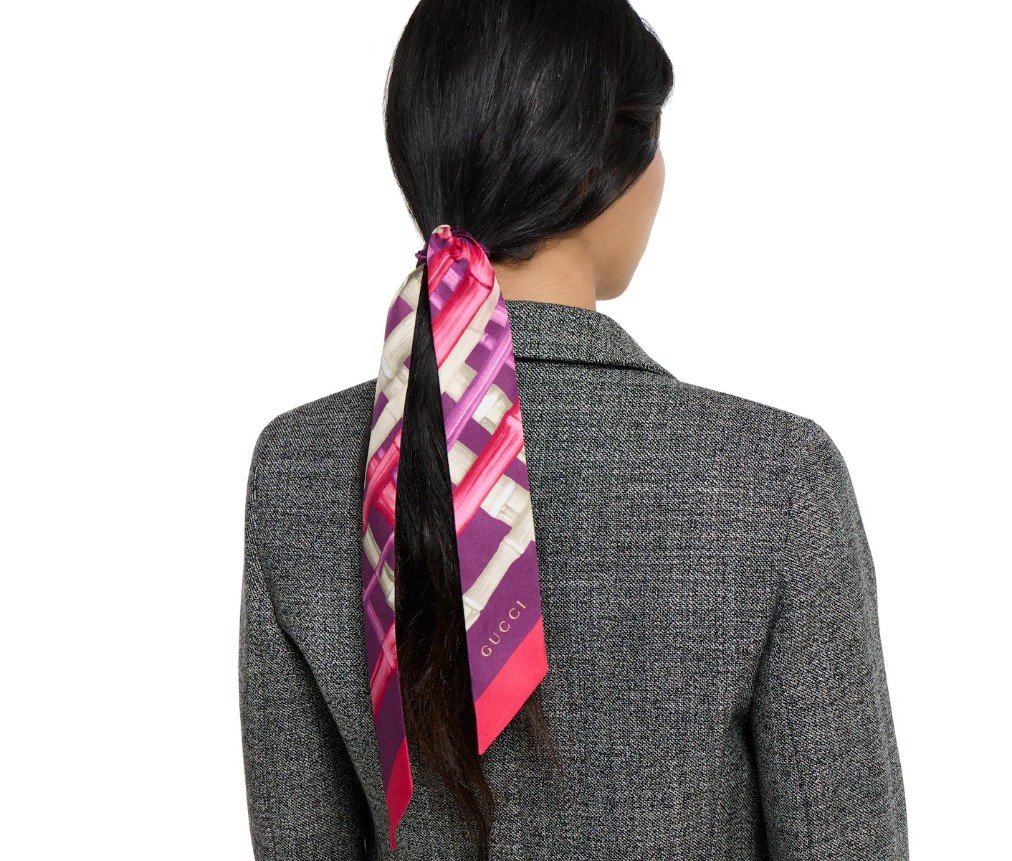 구찌 인쇄된 실크 능직 리본 8484043G0015572 - 이미지 4