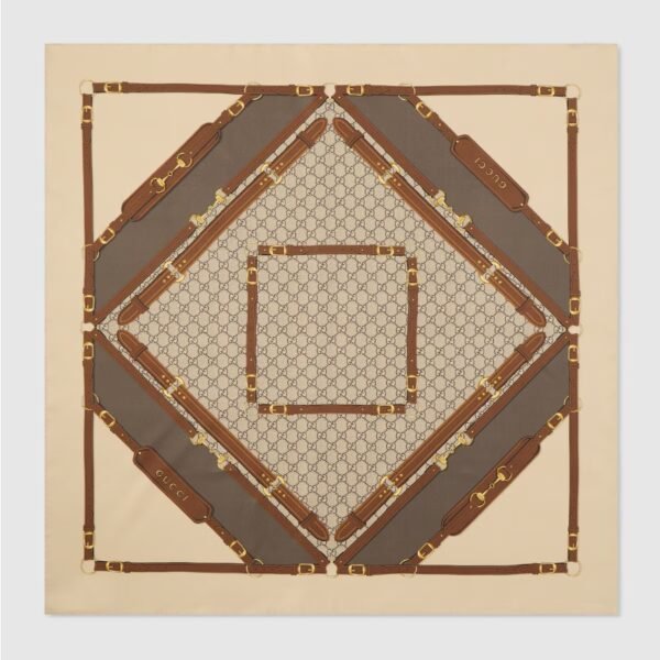 구찌 인쇄된 실크 능직 카레 8478933G0019865