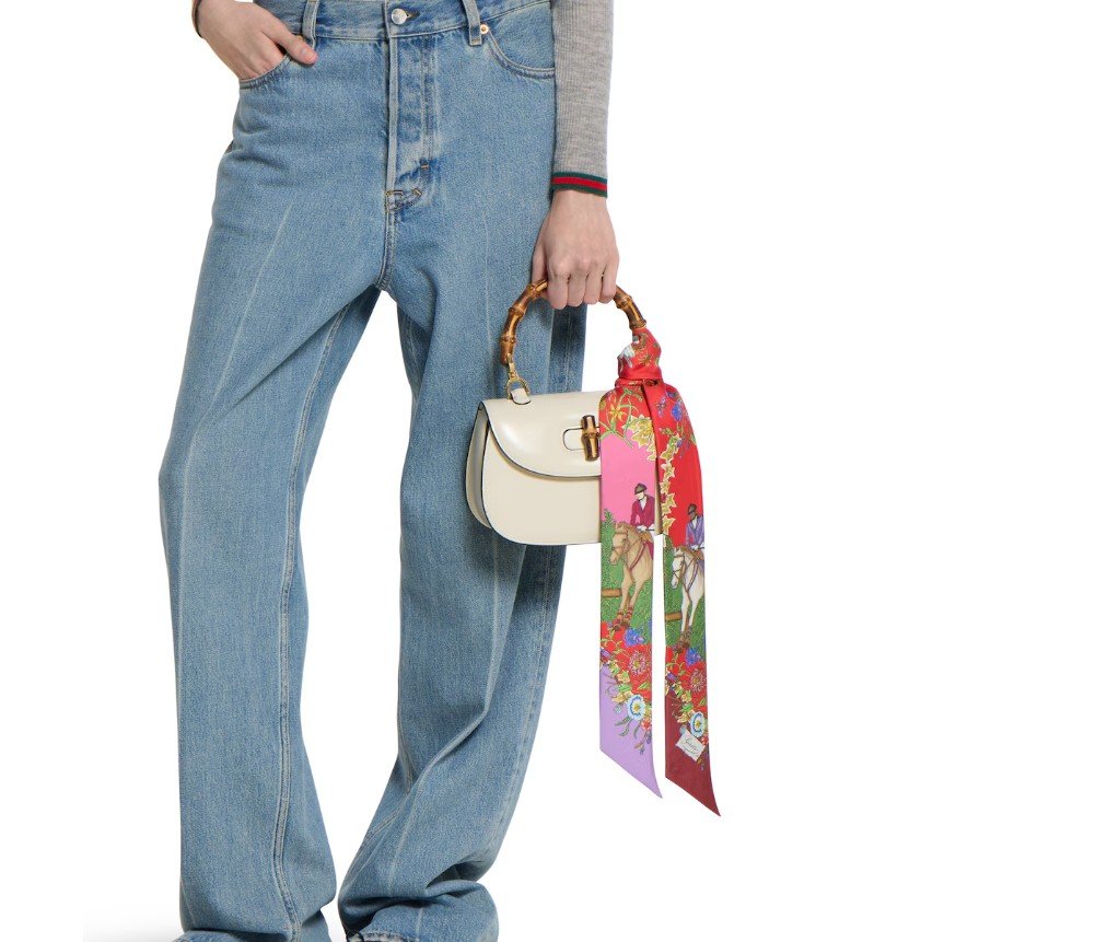 구찌 올오버 플로럴 프린트 실크 리본 8167153G0016174 - 이미지 4