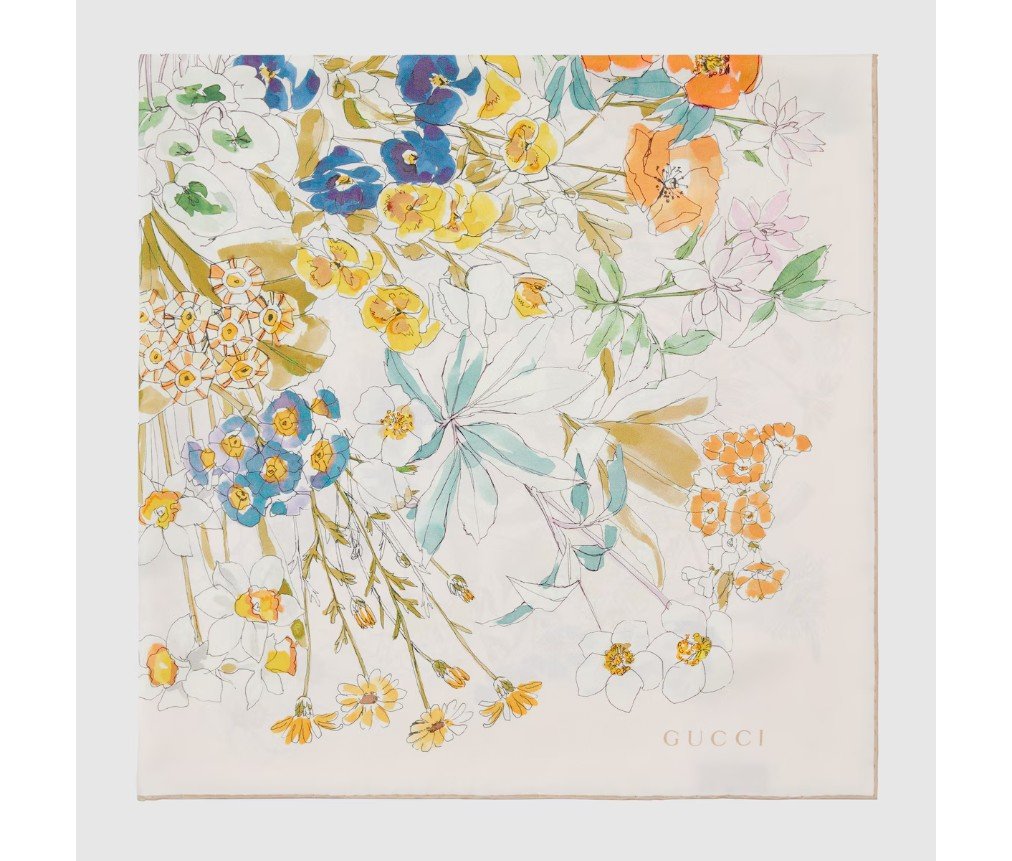 구찌 인쇄된 실크 능직 카레 8315983G0017479 - 이미지 2