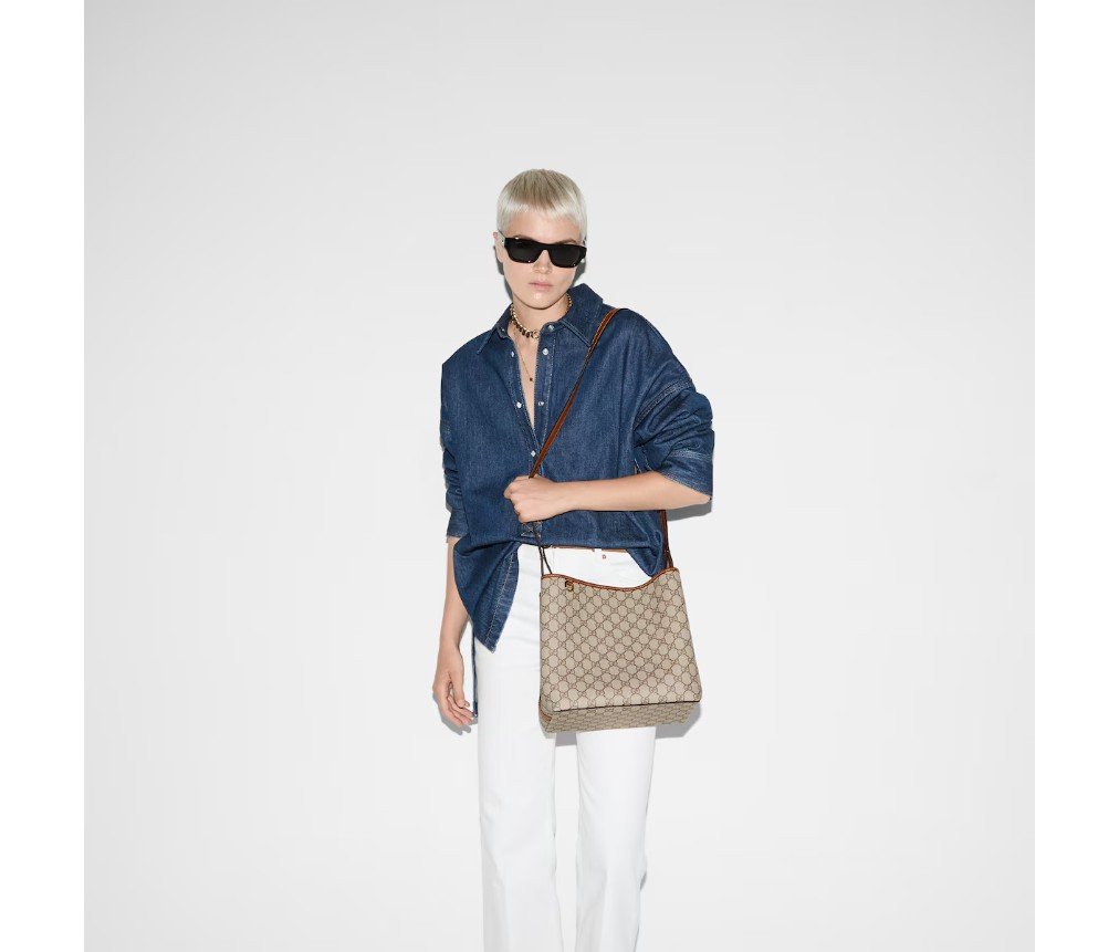 구찌 GG 엠블럼 미디엄 버킷 백 815103FAD6L9758 - 이미지 6