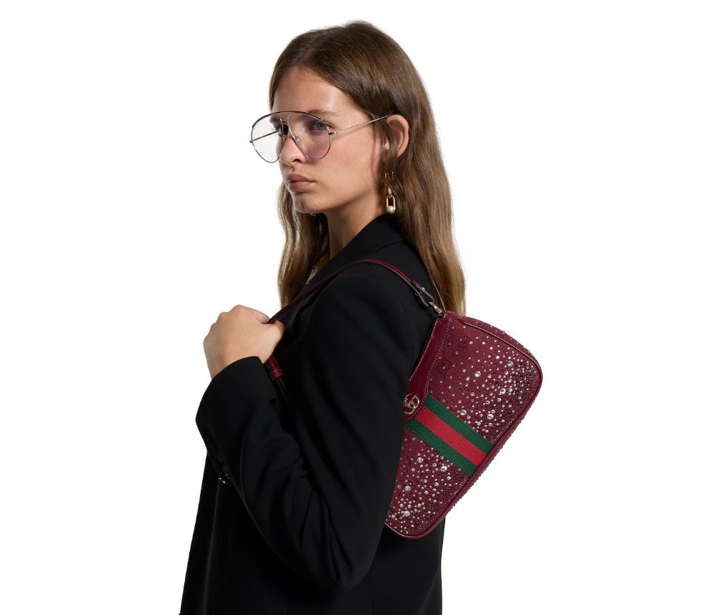 구찌 OPHIDIA CRYSTALS 스몰 숄더백 841341FAFFA8541 - 이미지 3