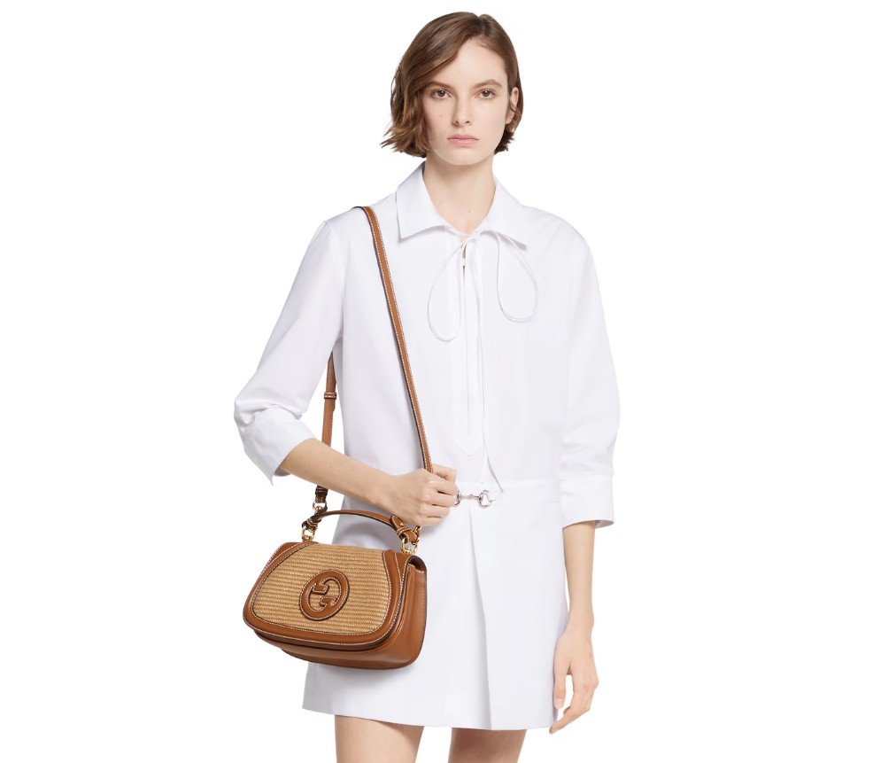 구찌 블론디 우븐 미디엄 탑 핸들 백 815714AAE308546 - 이미지 4