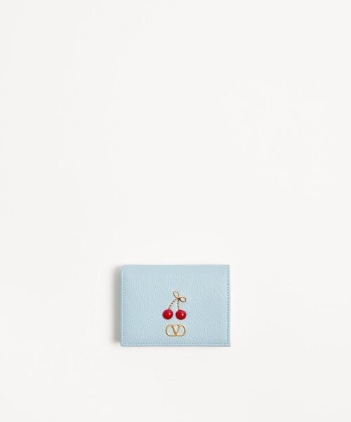 발렌티노 체리픽 그레이니 카프스킨 지갑 8W2P0AY0WGX_ZJ4