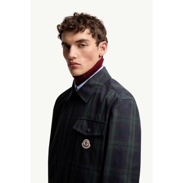 몽클레르 체크 무늬 면 개버딘 지퍼업 셔츠 재킷 K20912F00007M7484F98_B