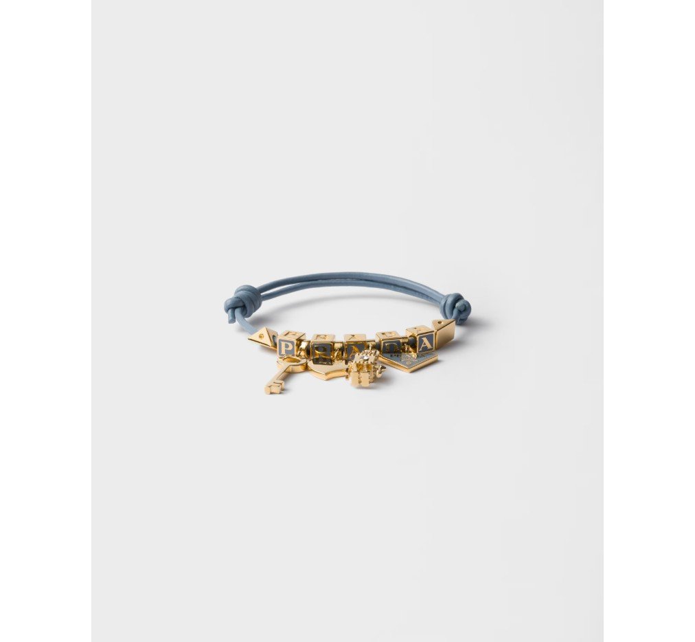 프라다 나파 가죽과 금속으로 만든 팔찌 1IB731_038_F0637